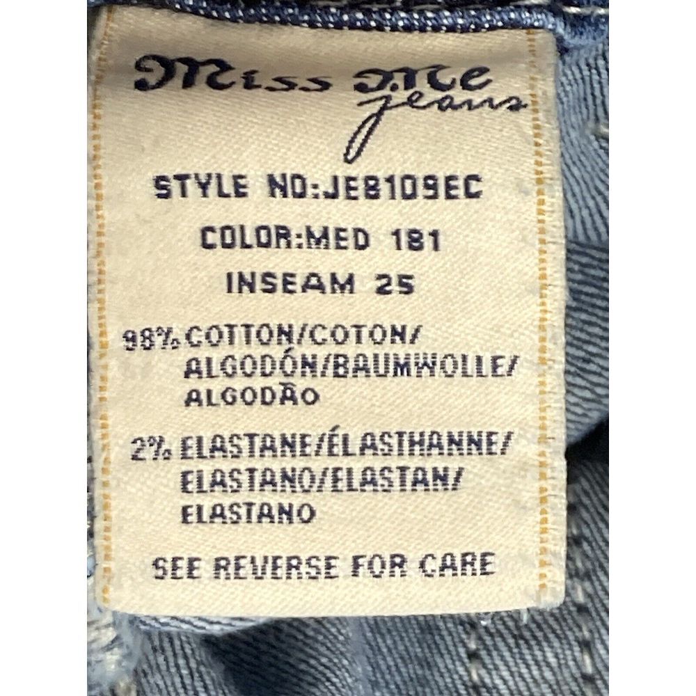 Miss Me Mid Rise Easy Cropped Jeans Women's Raw hem Medium Wash Blue Size 29 - Picture 16 of 16